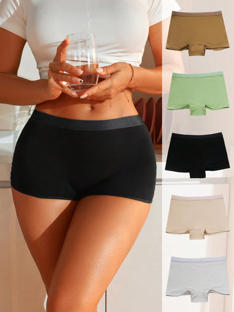 5 piezas Boyshorts unicolor simple