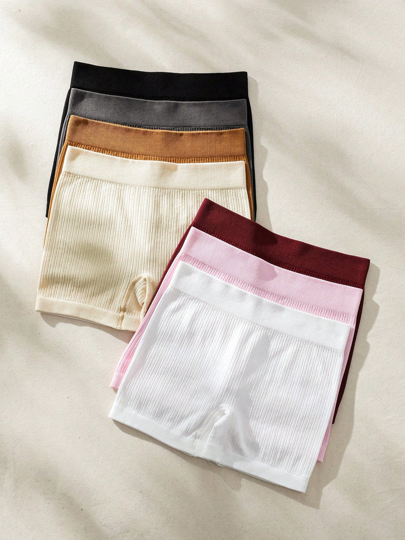 7 piezas Boyshorts unicolor tejido de canale