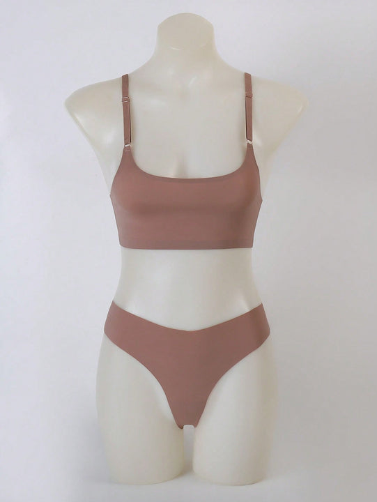 3 piezas Set de lenceria unicolor inalambrico