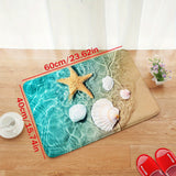 1pc Alfombra Impresa De Estrella De Mar Para Baño, Alfombra Antideslizante Para Baño, Moderna Alfombra De Decoración Para El Hogar, Alfombra Lateral Para Bañera
