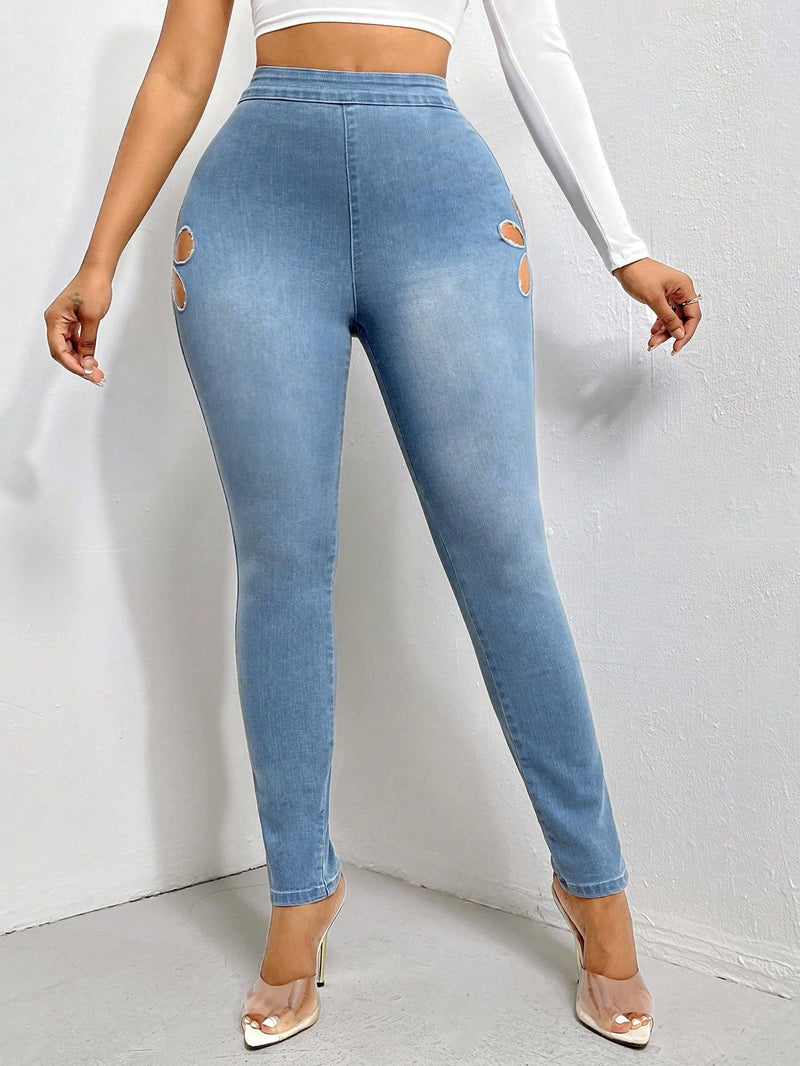 SXY Jeans ajustados con abertura lateral