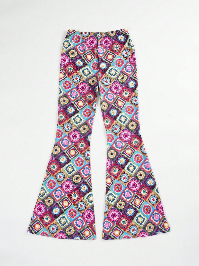 WYWH Pantalones acampanados con estampado