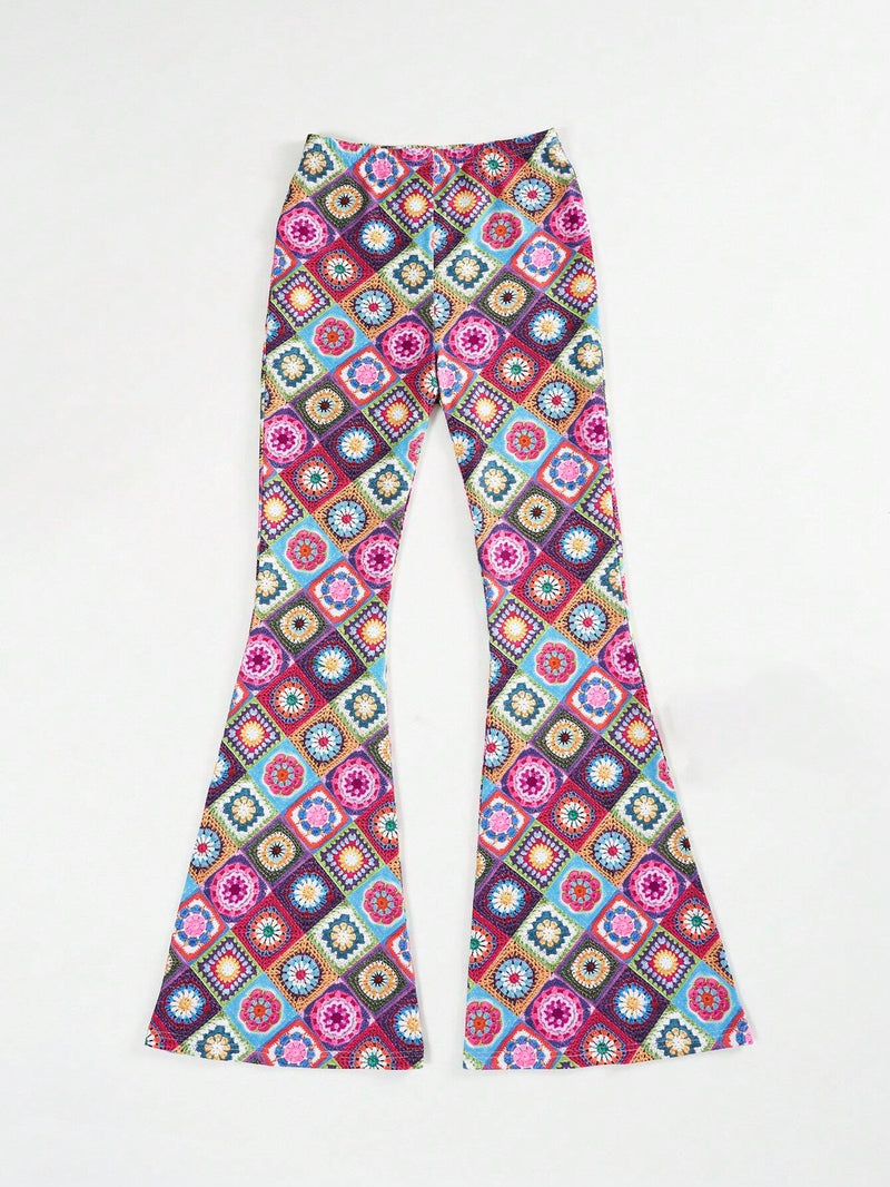 WYWH Pantalones acampanados con estampado