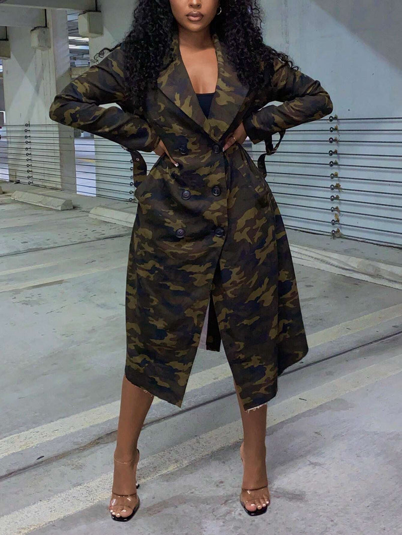 Slayr Gabardina con estampado de camuflaje