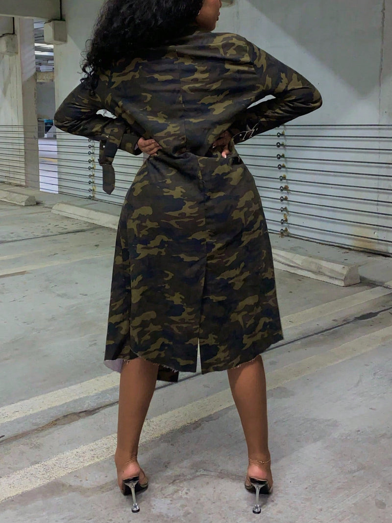 Slayr Gabardina con estampado de camuflaje