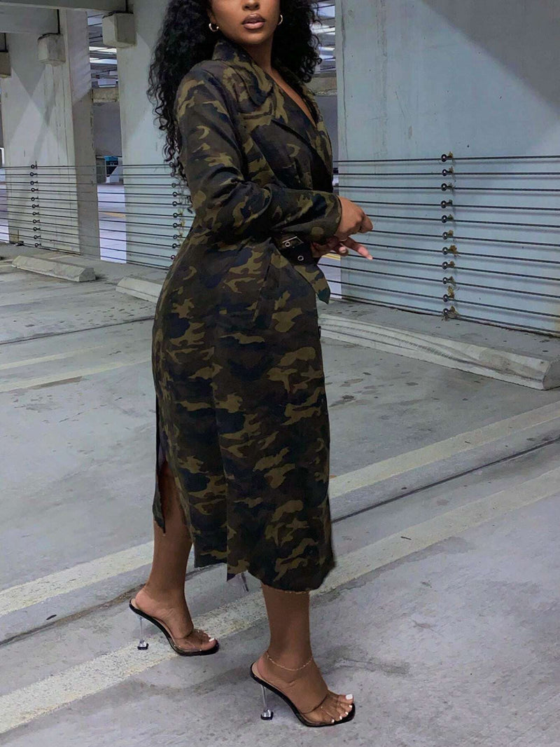 Slayr Gabardina con estampado de camuflaje