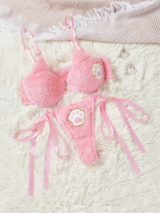 Conjunto De Lenceria Para Mujeres (con Aro Y Tanga) De 2 Piezas