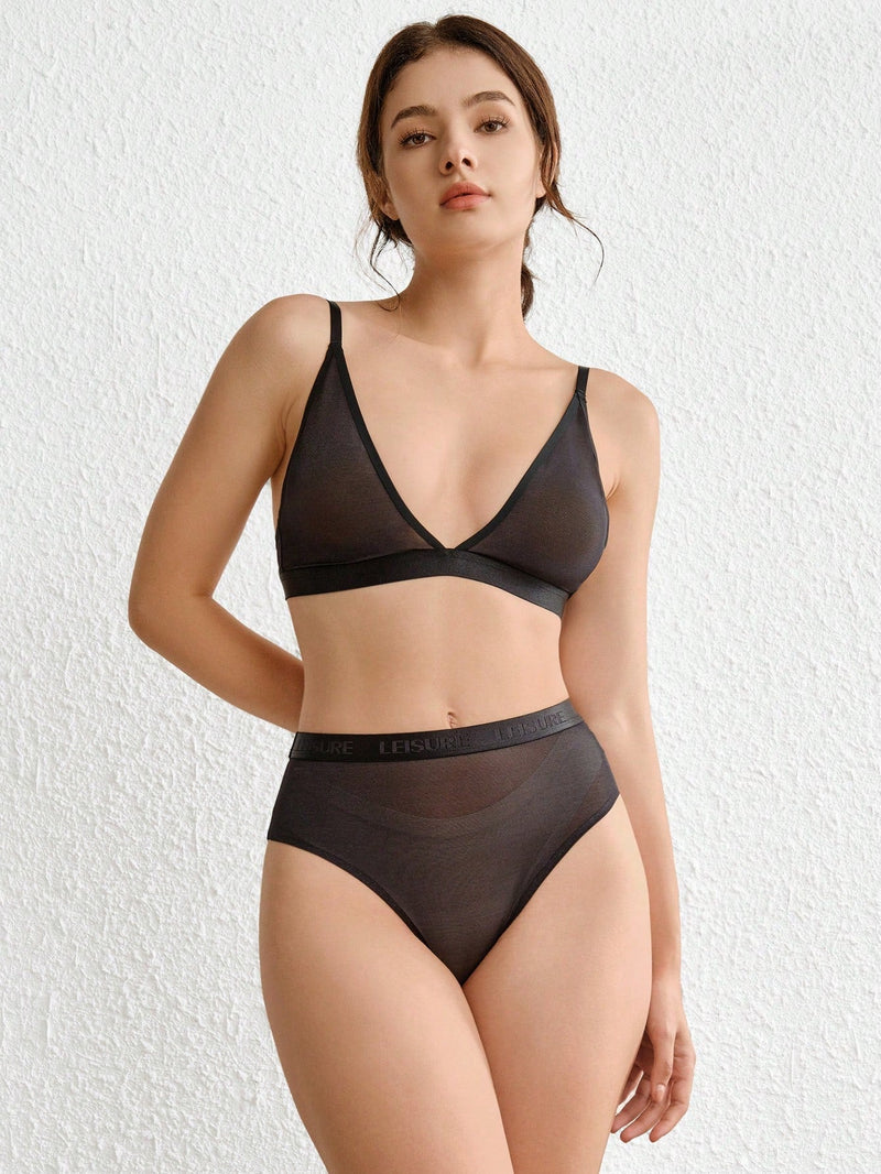 Leisure Lenceria Bralette De Malla Solida