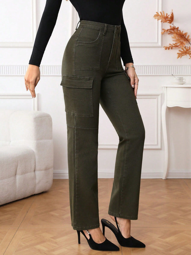 Prive Jeans cargo con bolsillo lateral con solapa