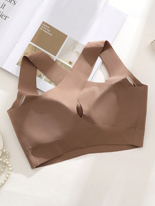 1 pieza sujetador sin costuras de unicolor para mujer