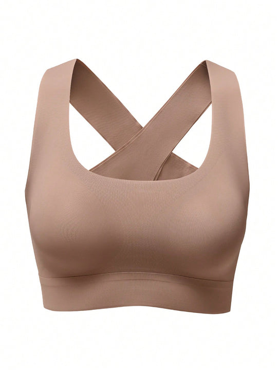 1 pieza sujetador sin costuras de unicolor para mujer