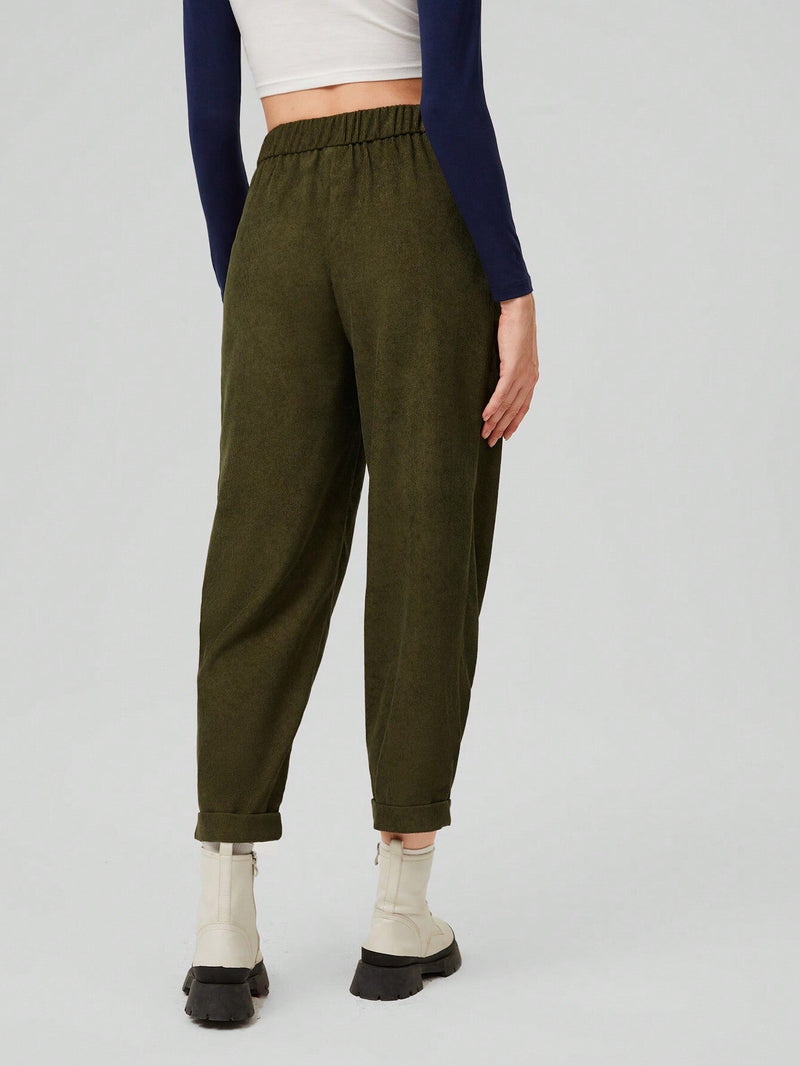 Forever 21 Pantalones Largos De Color Solido Para Mujer