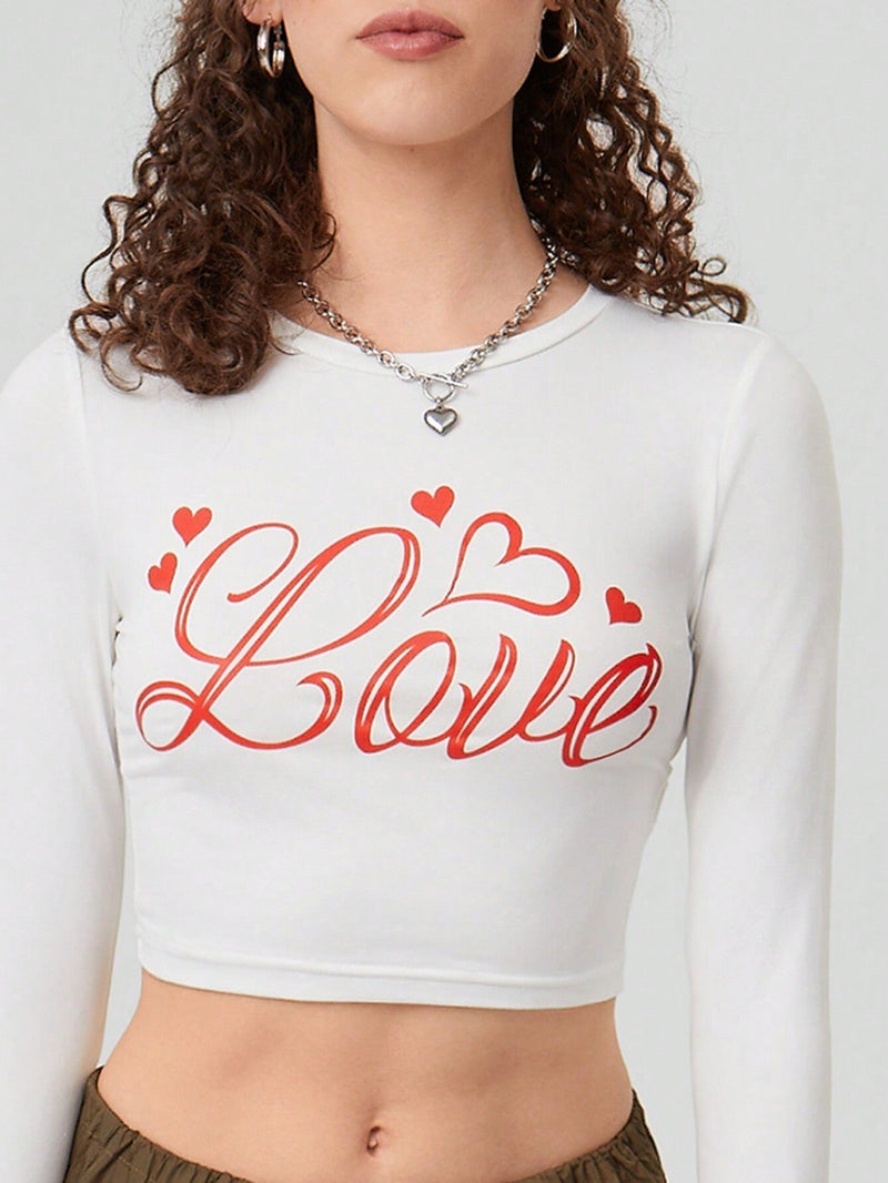 Forever 21 Top Largo Con Mangas Largas Recortadas E Impresion De Letras