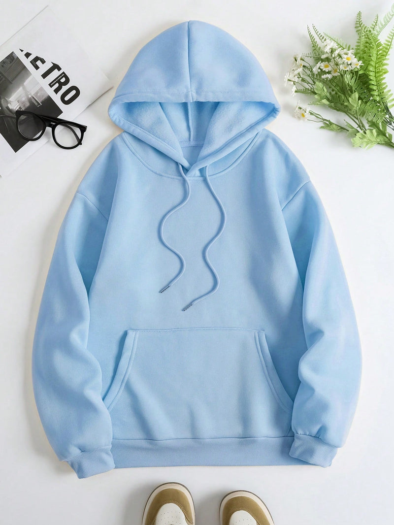 Essnce sudadera con capucha de manga larga de ajuste regular para mujer con estampado grafico de lema de mariposa y relampago para otono/invierno