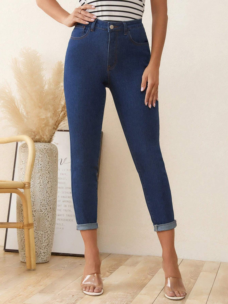 Jeans ajustados con cremallera