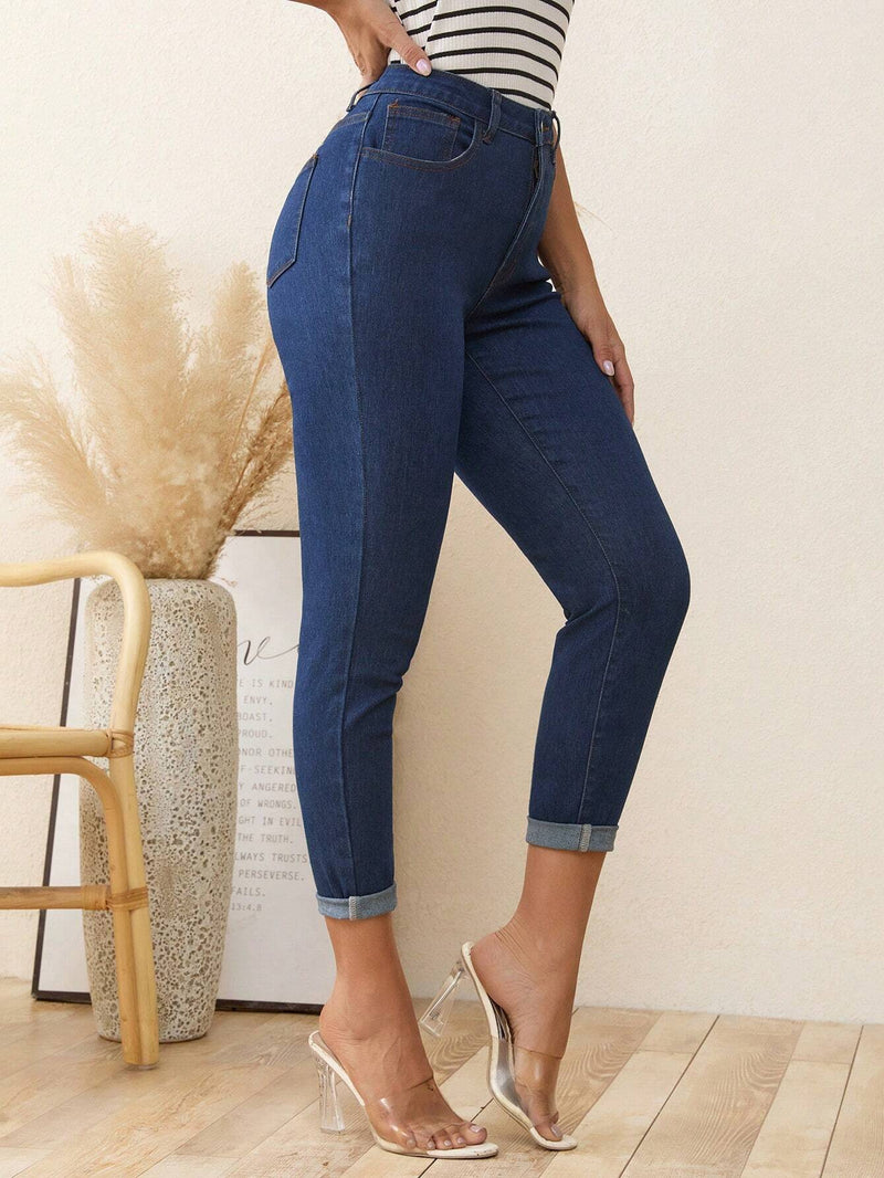 Jeans ajustados con cremallera