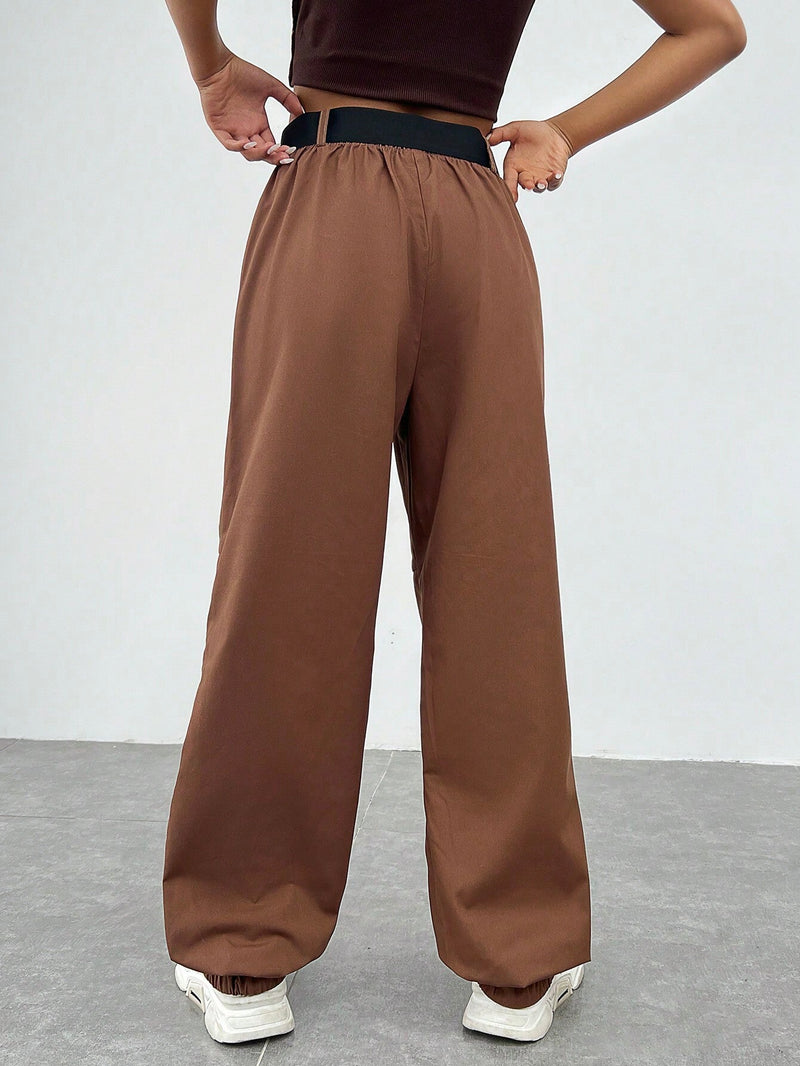 EZwear Pantalones Jogger Con Cinturon Y Hebilla