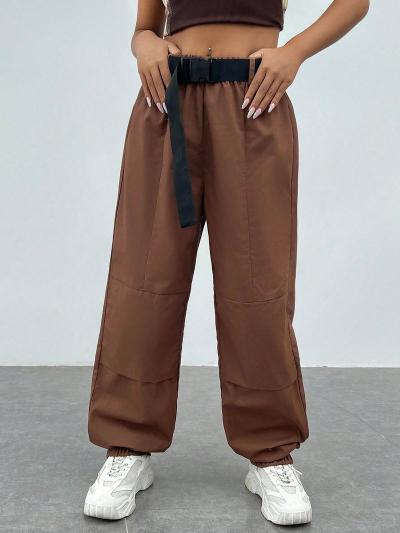 EZwear Pantalones Jogger Con Cinturon Y Hebilla