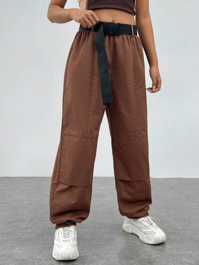 EZwear Pantalones Jogger Con Cinturon Y Hebilla