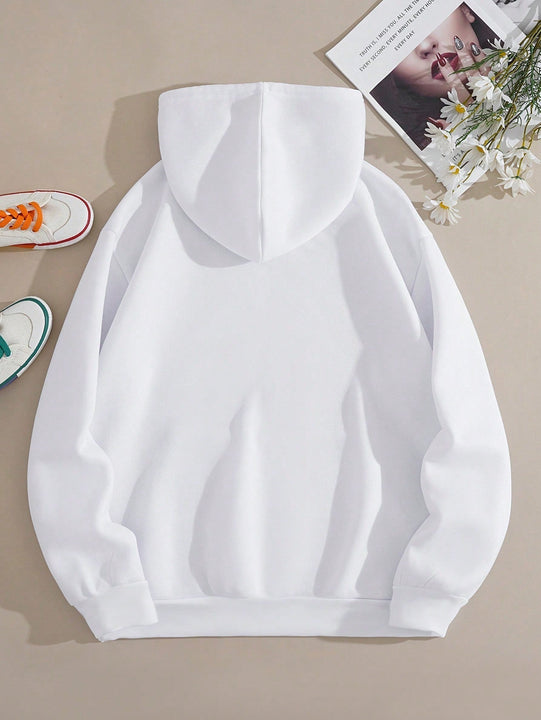 Cottnline sudadera con capucha de algodon con bolsillo canguro, hombros caidos y cordon ajustable