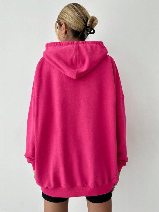 Cottnline sudadera con capucha de hombros caidos y cordon para otono e invierno