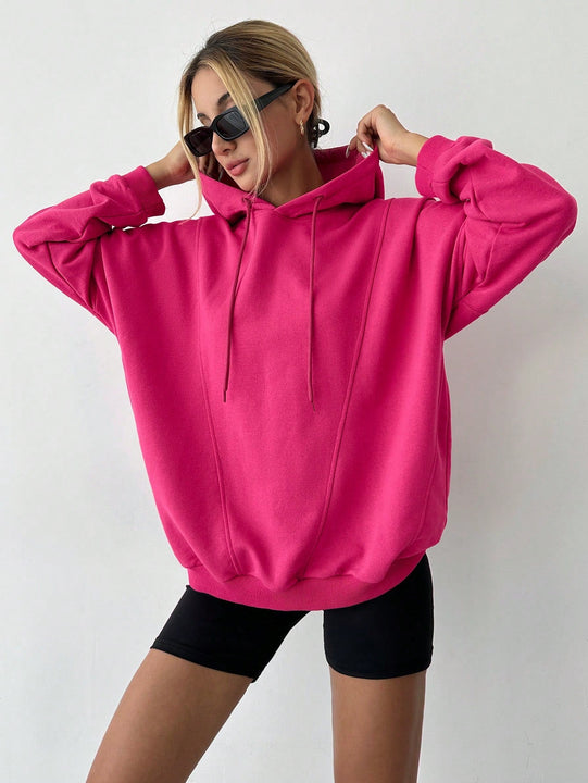 Cottnline sudadera con capucha de hombros caidos y cordon para otono e invierno