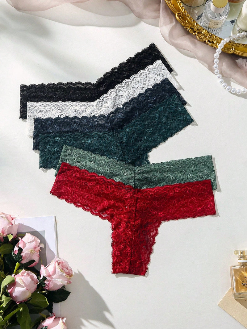 Underwear&sleepwear basics paquete de 6 tangas de encaje floral