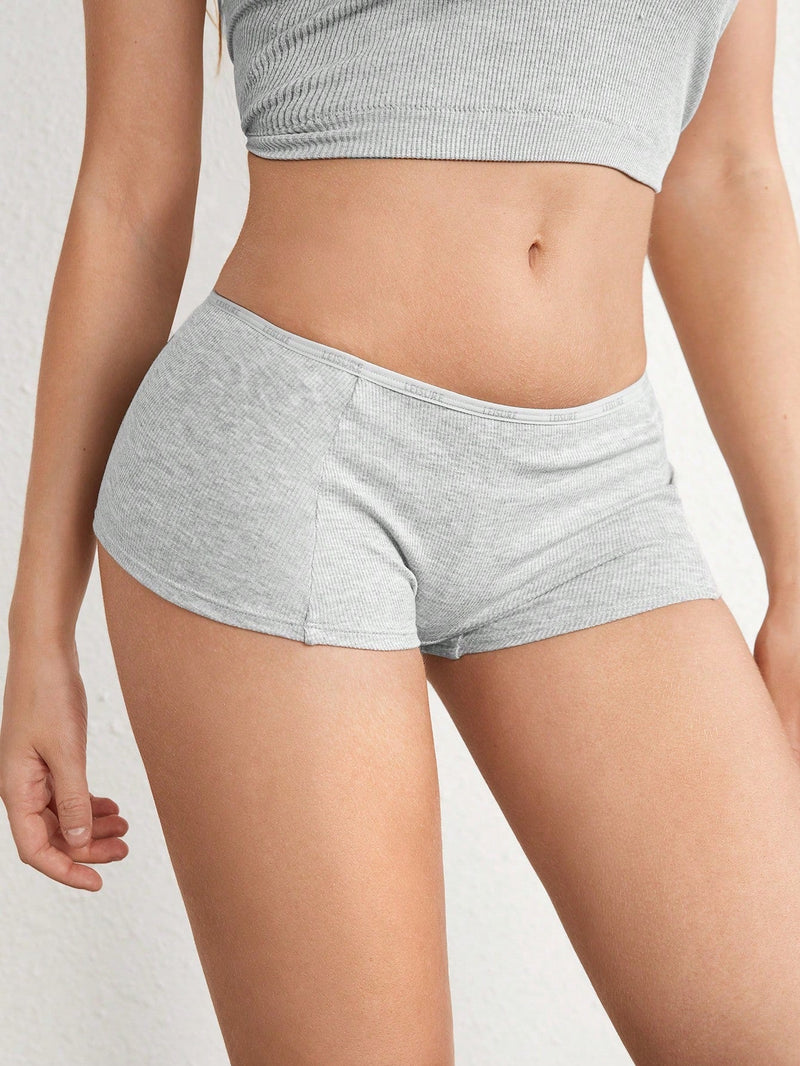 Tangas Tipo Boyshorts De Punto De Color Liso Para Mujer