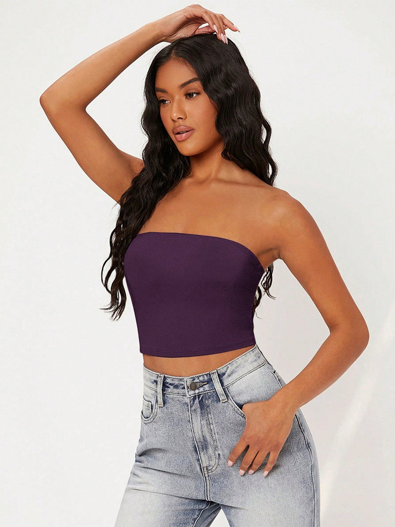 BASICS Top Brasier sin tirantes unicolor