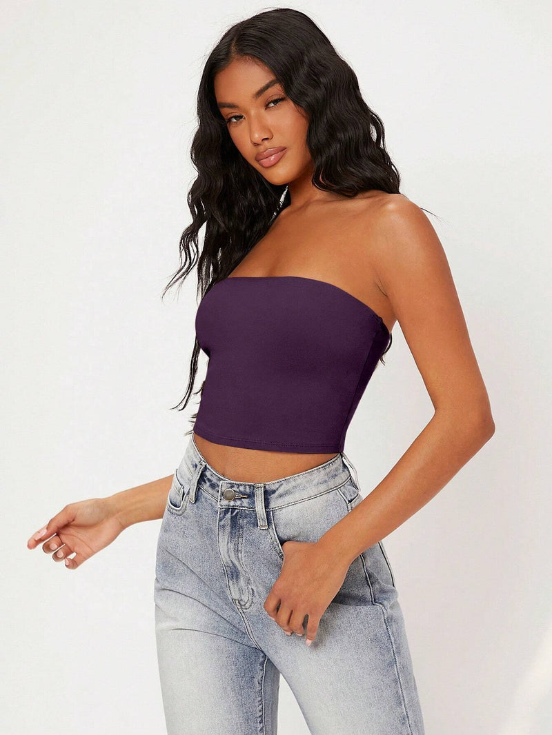 BASICS Top Brasier sin tirantes unicolor