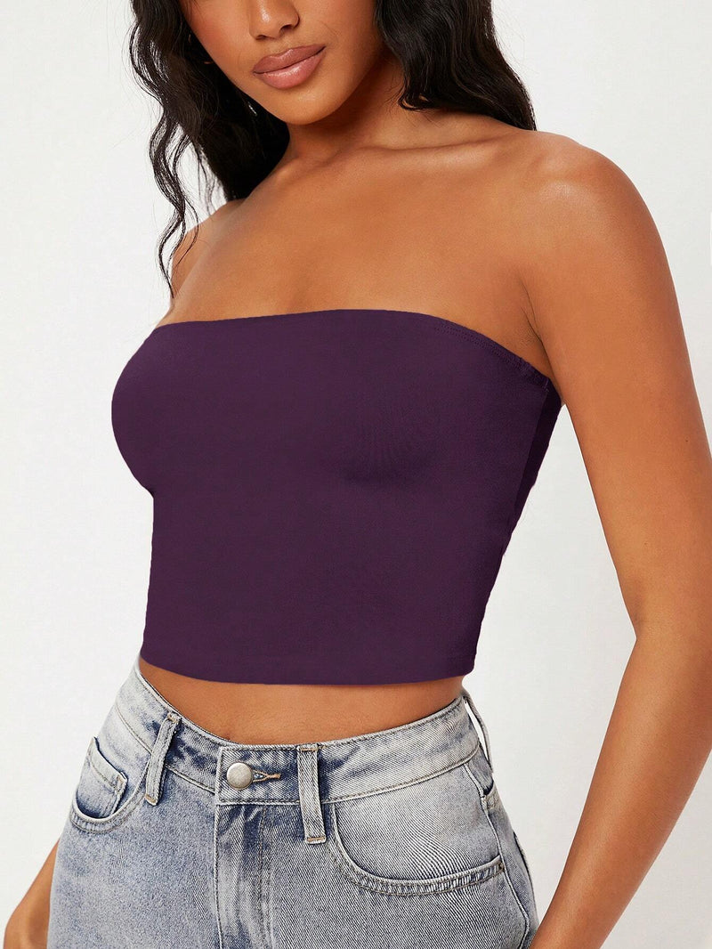 BASICS Top Brasier sin tirantes unicolor