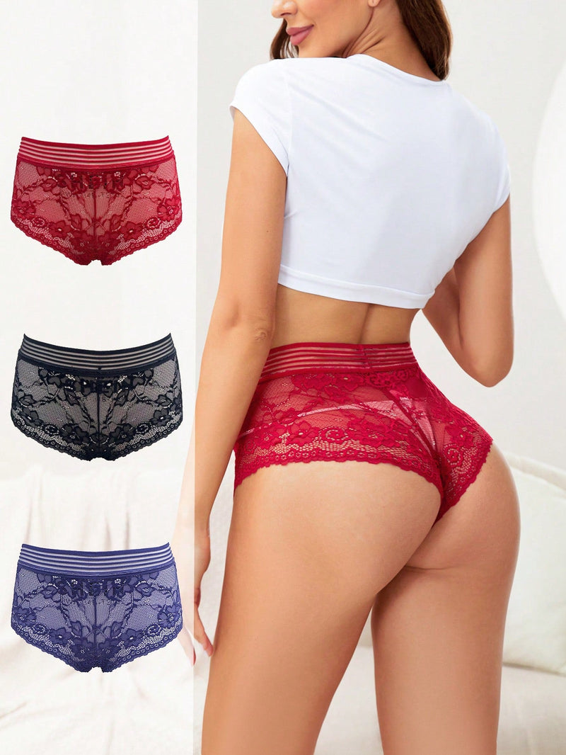 3 piezas Boyshorts con encaje