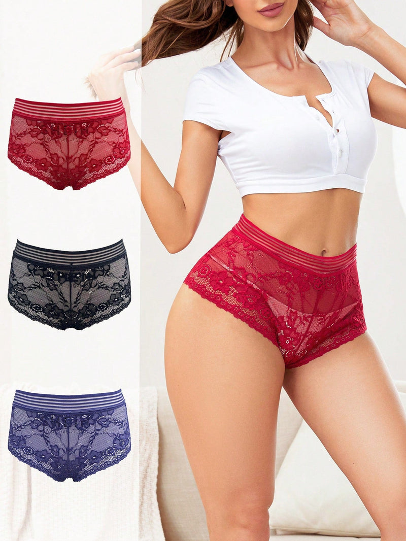 3 piezas Boyshorts con encaje