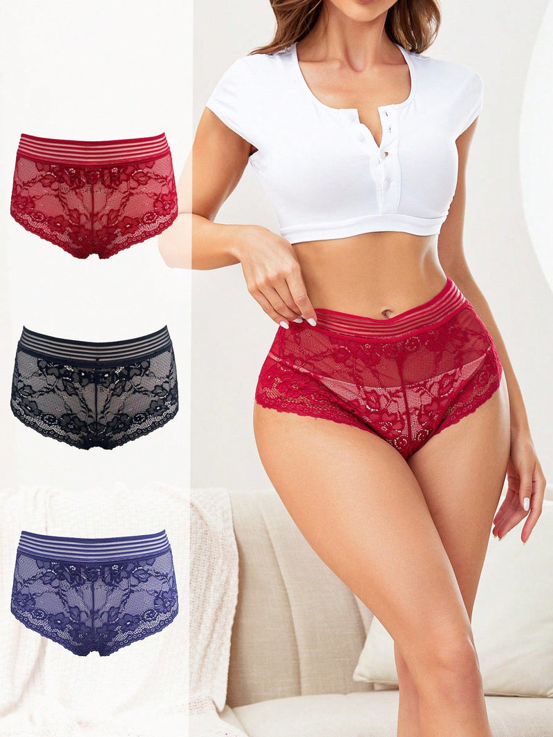 3 piezas Boyshorts con encaje