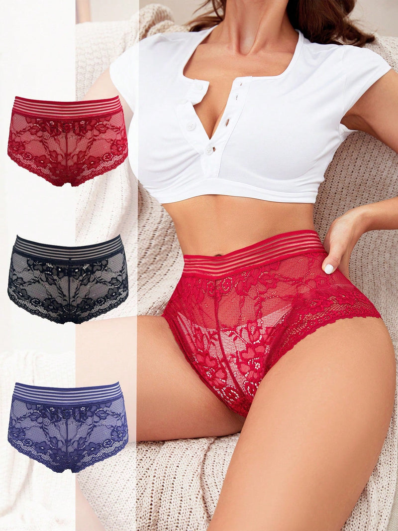 3 piezas Boyshorts con encaje