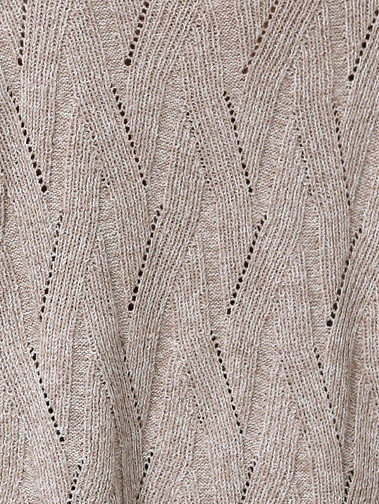 Frenchy Jersey de cuello alto de hombros caidos de punto de malla