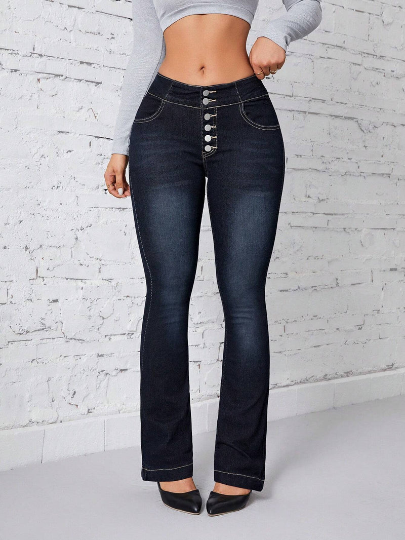 Prive Jeans de pierna amplia con boton