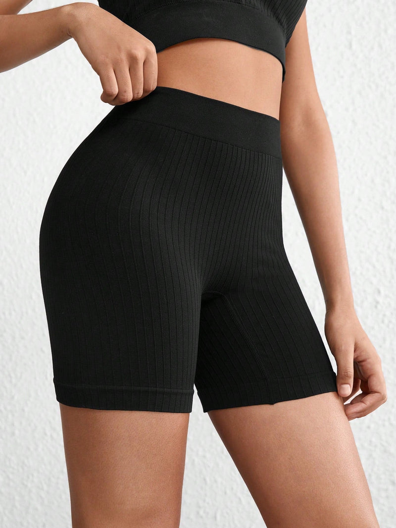 Pantalon Ciclista Sin Costuras Para Mujer, Negro