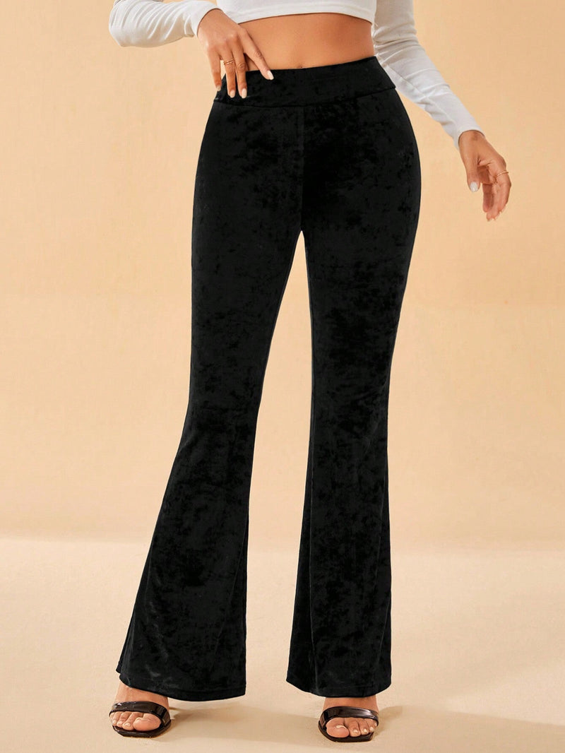 Tall Pantalones Acampanados De Terciopelo Para Mujeres