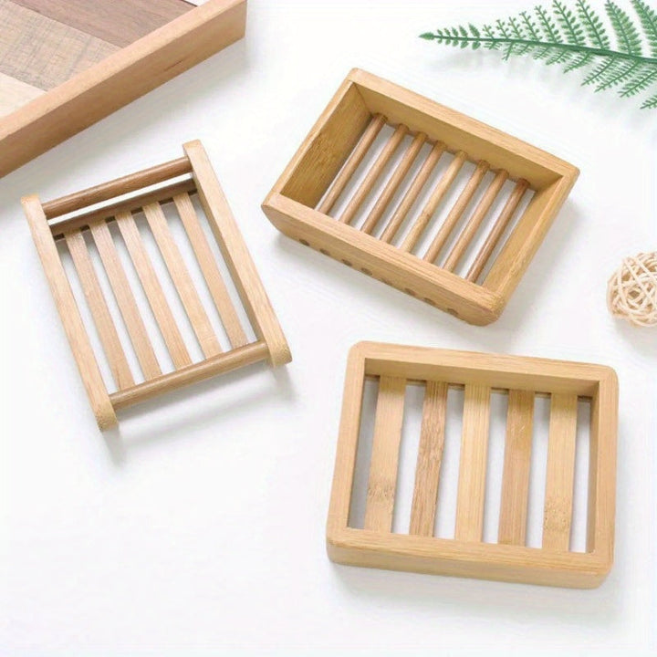Bandeja de Jabón de Bambú Natural de Madera Caliente, Soporte de Almacenamiento, Estante de Jabón, Caja de Placa, Contenedor Portátil para Jabón de Baño