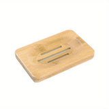 Bandeja de Jabón de Bambú Natural de Madera Caliente, Soporte de Almacenamiento, Estante de Jabón, Caja de Placa, Contenedor Portátil para Jabón de Baño