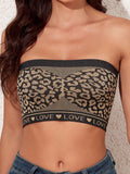 Top bandeau inconsutil con estampado de leopardo para mujeres