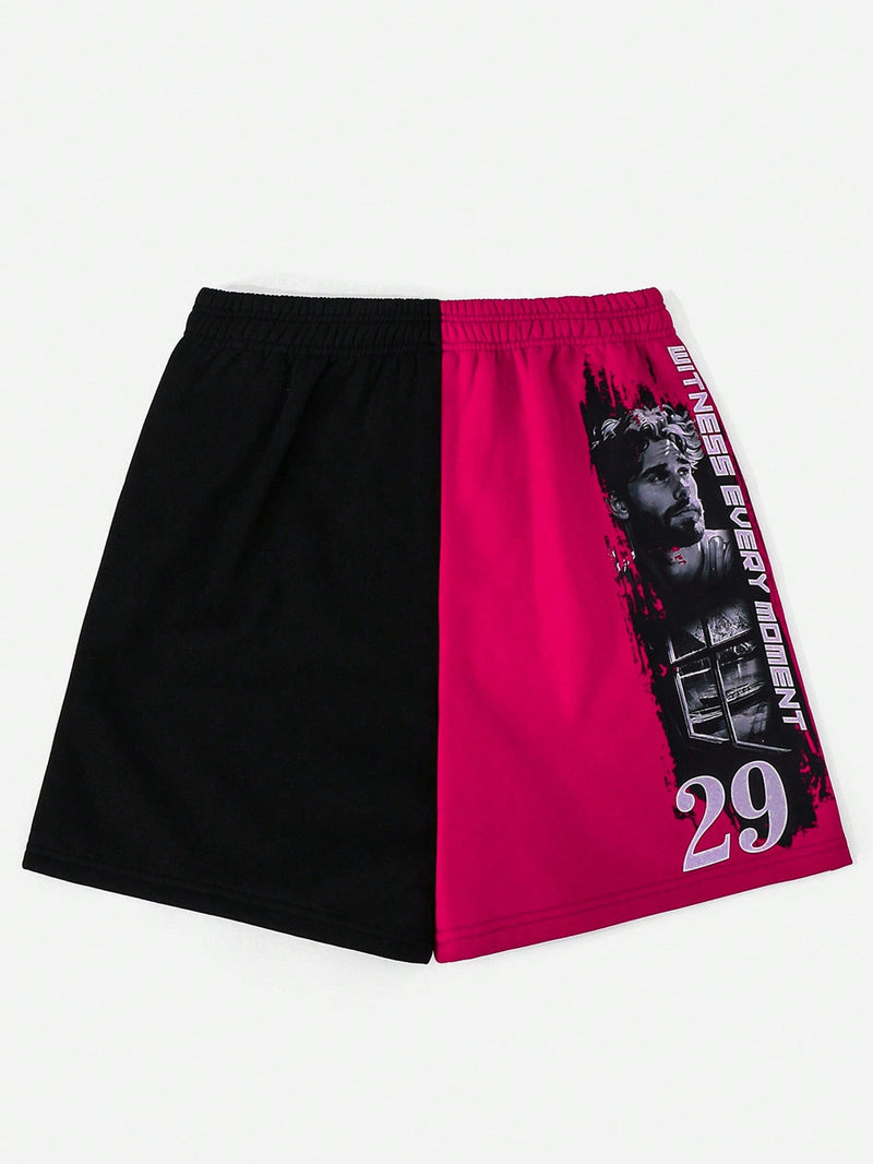 Coolane Shorts deportivos con estampado de letra de color combinado