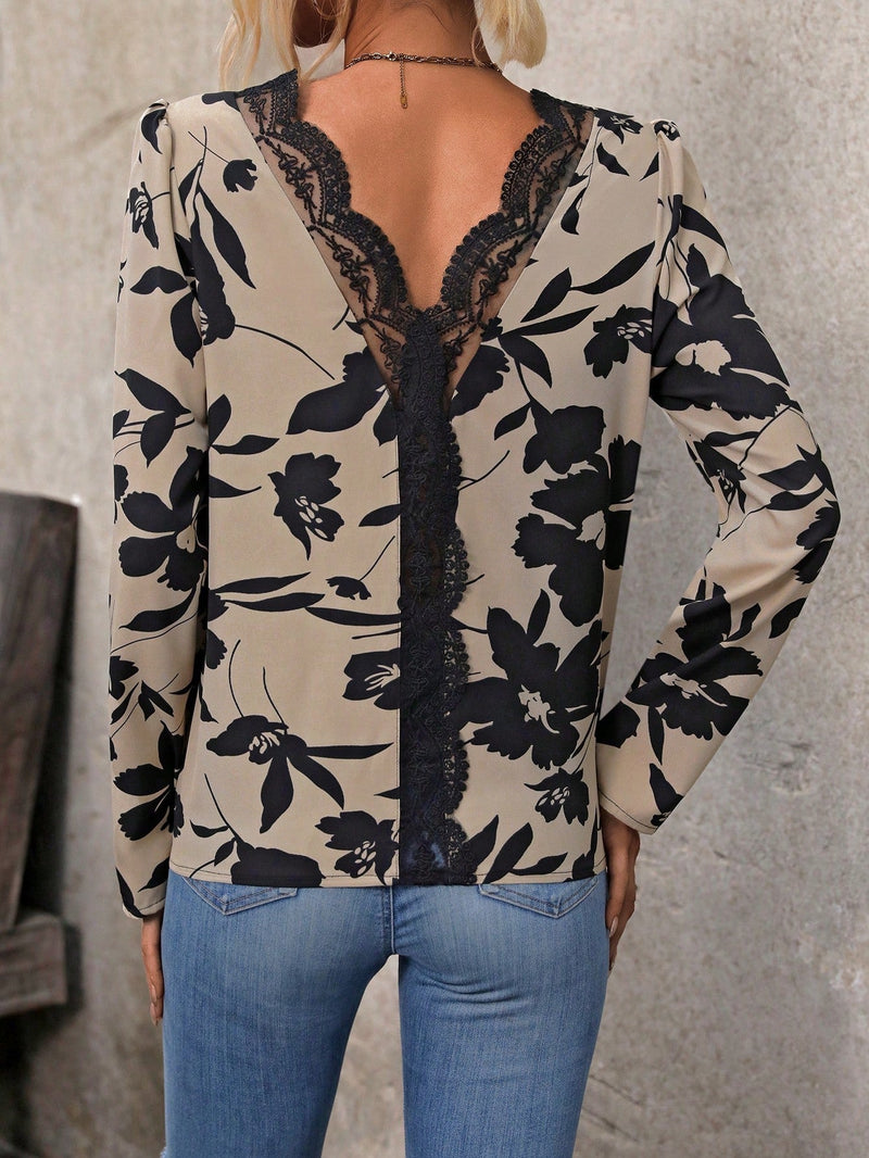 LUNE Camisa De Malla Con Bordado Y Estampado Floral Para Mujer