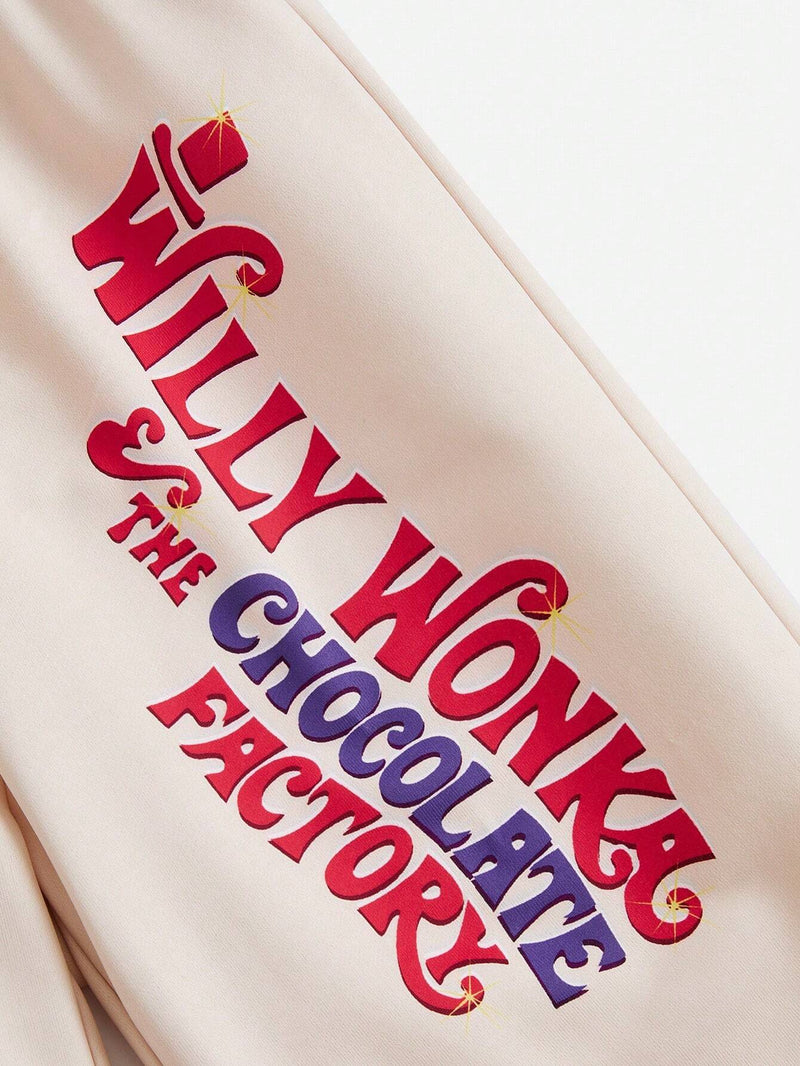 Willy Wonka and the Chocolate Factory X  Pantalones Con Dibujo Animado Y Cintura Con Cordon