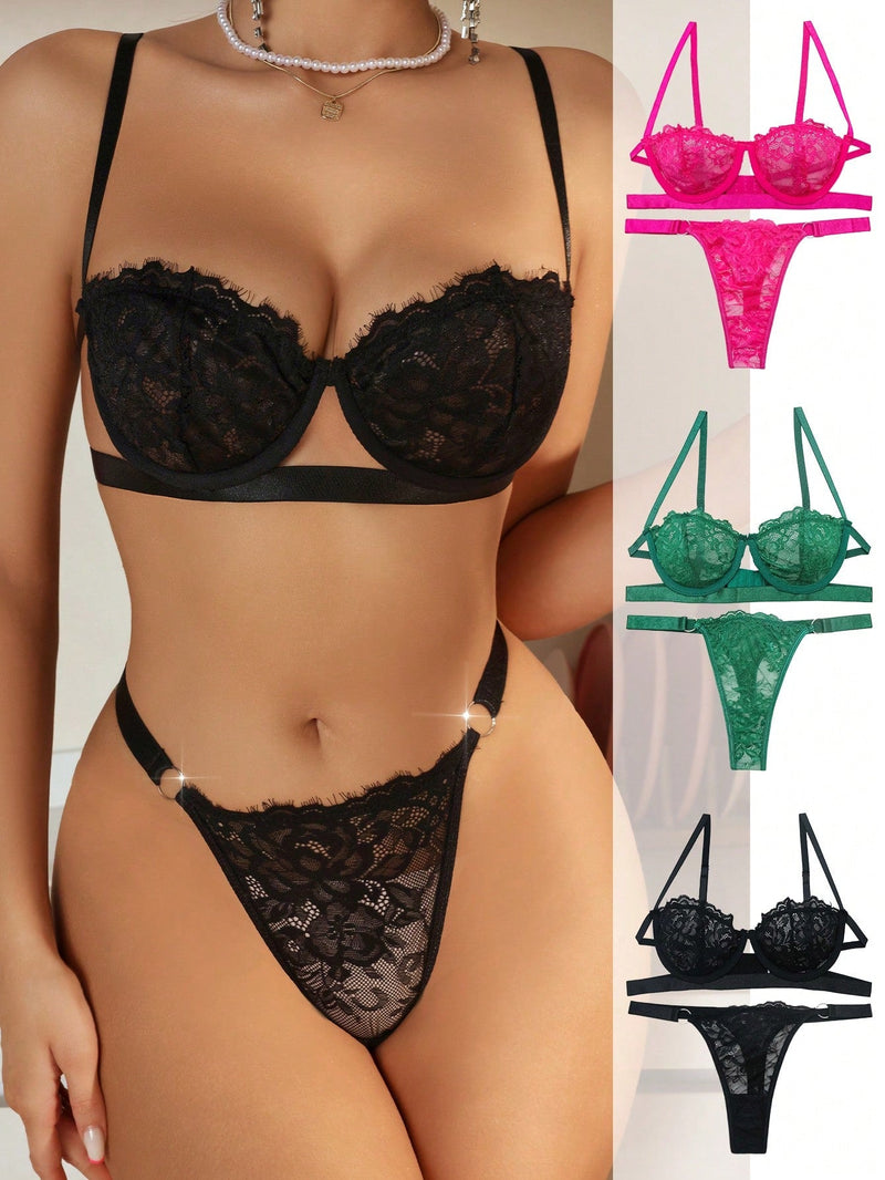 Conjunto De Ropa Interior De Encaje Para Damas, Conjunto De Lenceria