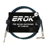 Cable de audio estéreo EROK de alta calidad, macho de 1/4" a 6.35 mm, ángulo recto a recto, interconexión balanceada para guitarra eléctrica, bajo, teclado, mezcladora, amplificador