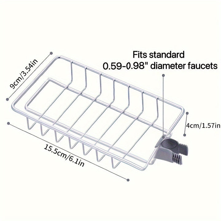 Organizador de esponjas para grifo de cocina, jabonera y porta cepillos de acero inoxidable, ideal para baño o cocina