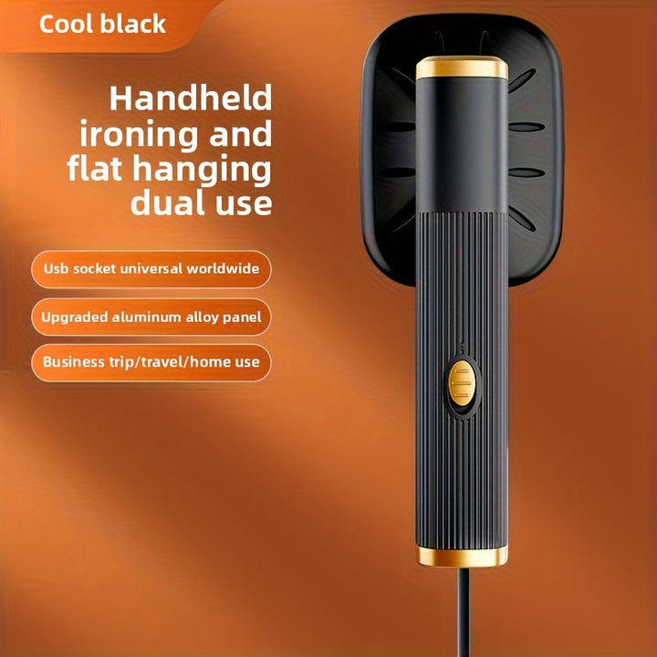 Plancha de mano portátil con USB, doble función para planchar y colgar, elimina arrugas rápidamente. Ideal para tejidos de punto, fibras sintéticas, lino, seda, negocios, viajes y uso en el hogar. Compacta y fácil de llevar, mantiene la ropa impecable y
