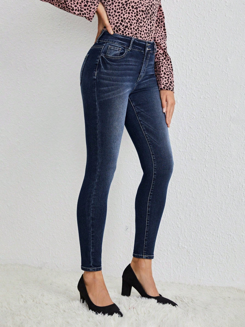 LUNE Jeans De Mezclilla De Corte Ajustado Para Mujer